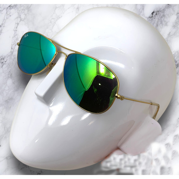 Ray-Ban Cockpit Aviator 112/19 Green Mirror 60mm Sunglasses + Case Cleaning Kit main image 12